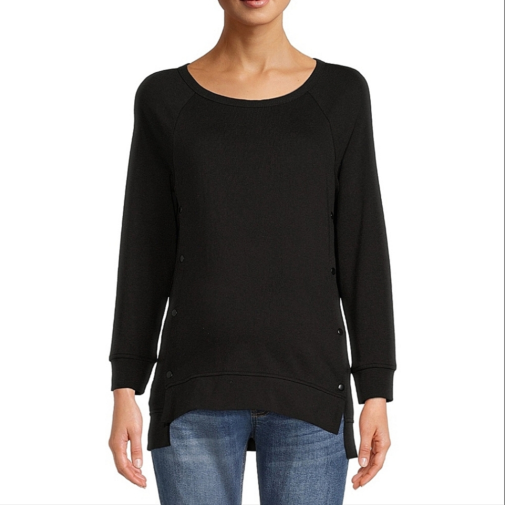 Time and Tru • Black• Side Snap • Maternity Sweatshirt